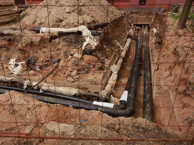 Underground utility pipes installed in a trench, illustrating pipeline engineering priorities as utility demands continue to grow.
