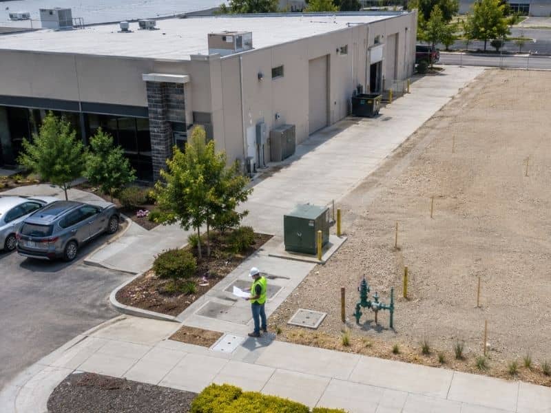 Utility design review before adding a second building to a commercial site
